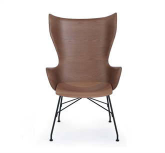 K/Wood stolen i mørk ask m.  sorte ben designet af Philippe Starck for Kartell